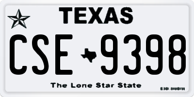 TX license plate CSE9398