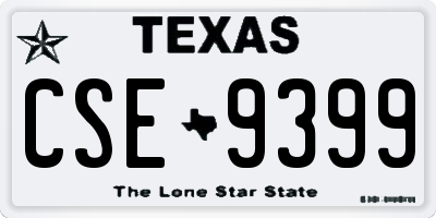 TX license plate CSE9399