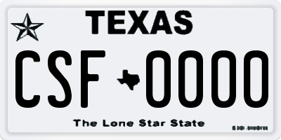 TX license plate CSF0000