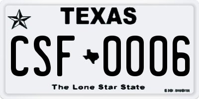 TX license plate CSF0006
