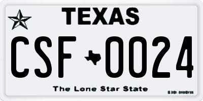 TX license plate CSF0024