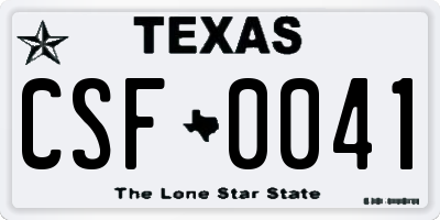 TX license plate CSF0041
