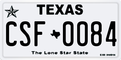 TX license plate CSF0084