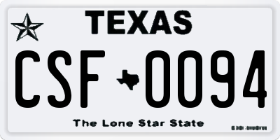 TX license plate CSF0094