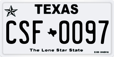 TX license plate CSF0097