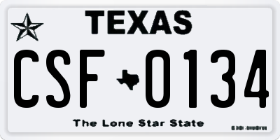 TX license plate CSF0134