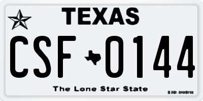 TX license plate CSF0144