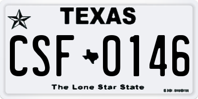 TX license plate CSF0146