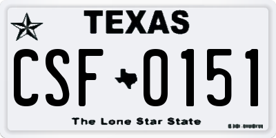 TX license plate CSF0151