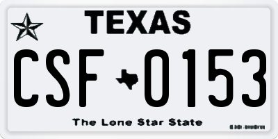 TX license plate CSF0153