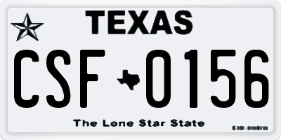 TX license plate CSF0156