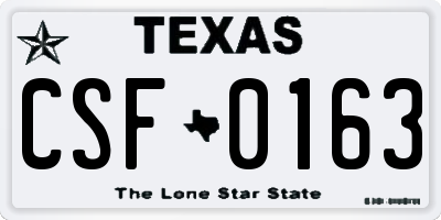 TX license plate CSF0163