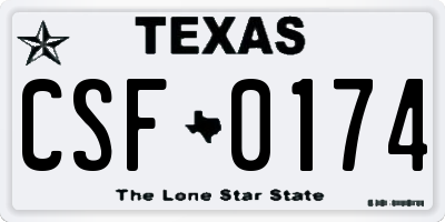 TX license plate CSF0174