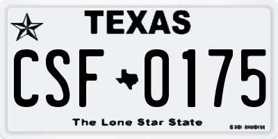 TX license plate CSF0175