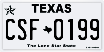 TX license plate CSF0199