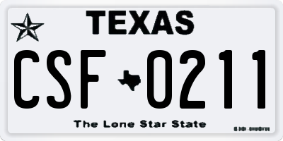 TX license plate CSF0211