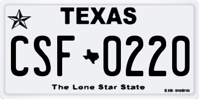 TX license plate CSF0220