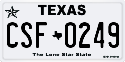 TX license plate CSF0249