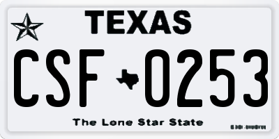 TX license plate CSF0253
