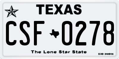 TX license plate CSF0278