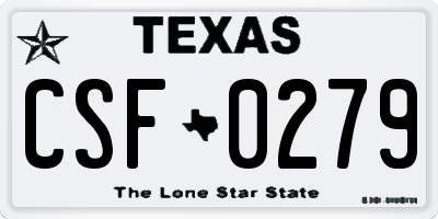TX license plate CSF0279