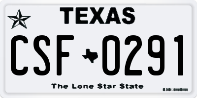 TX license plate CSF0291
