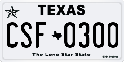 TX license plate CSF0300