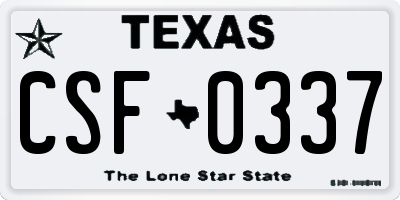 TX license plate CSF0337