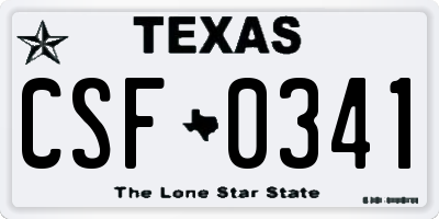 TX license plate CSF0341