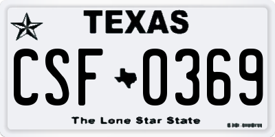 TX license plate CSF0369