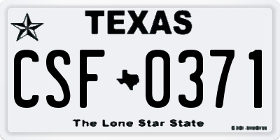 TX license plate CSF0371