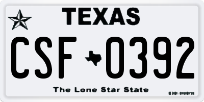 TX license plate CSF0392
