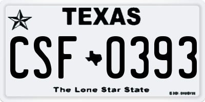TX license plate CSF0393
