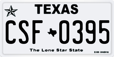 TX license plate CSF0395