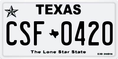 TX license plate CSF0420