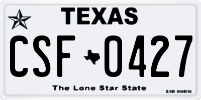 TX license plate CSF0427