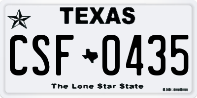 TX license plate CSF0435