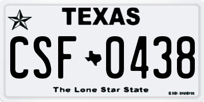 TX license plate CSF0438