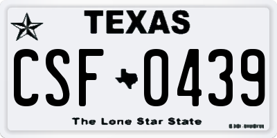 TX license plate CSF0439