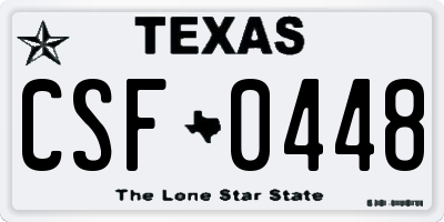 TX license plate CSF0448