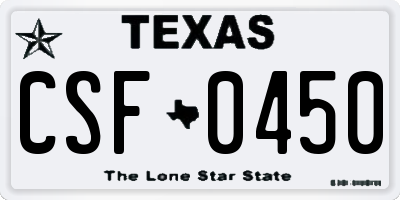 TX license plate CSF0450