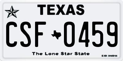 TX license plate CSF0459