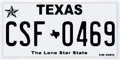 TX license plate CSF0469