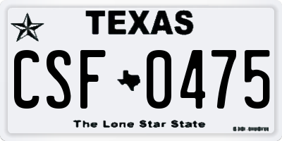 TX license plate CSF0475