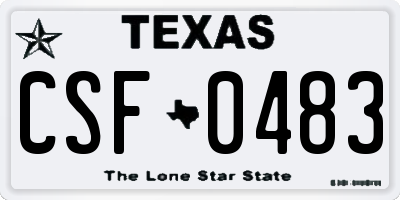 TX license plate CSF0483