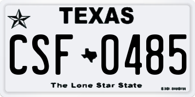 TX license plate CSF0485