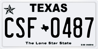 TX license plate CSF0487