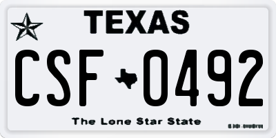 TX license plate CSF0492