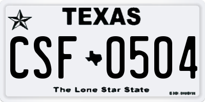 TX license plate CSF0504