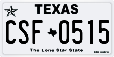 TX license plate CSF0515